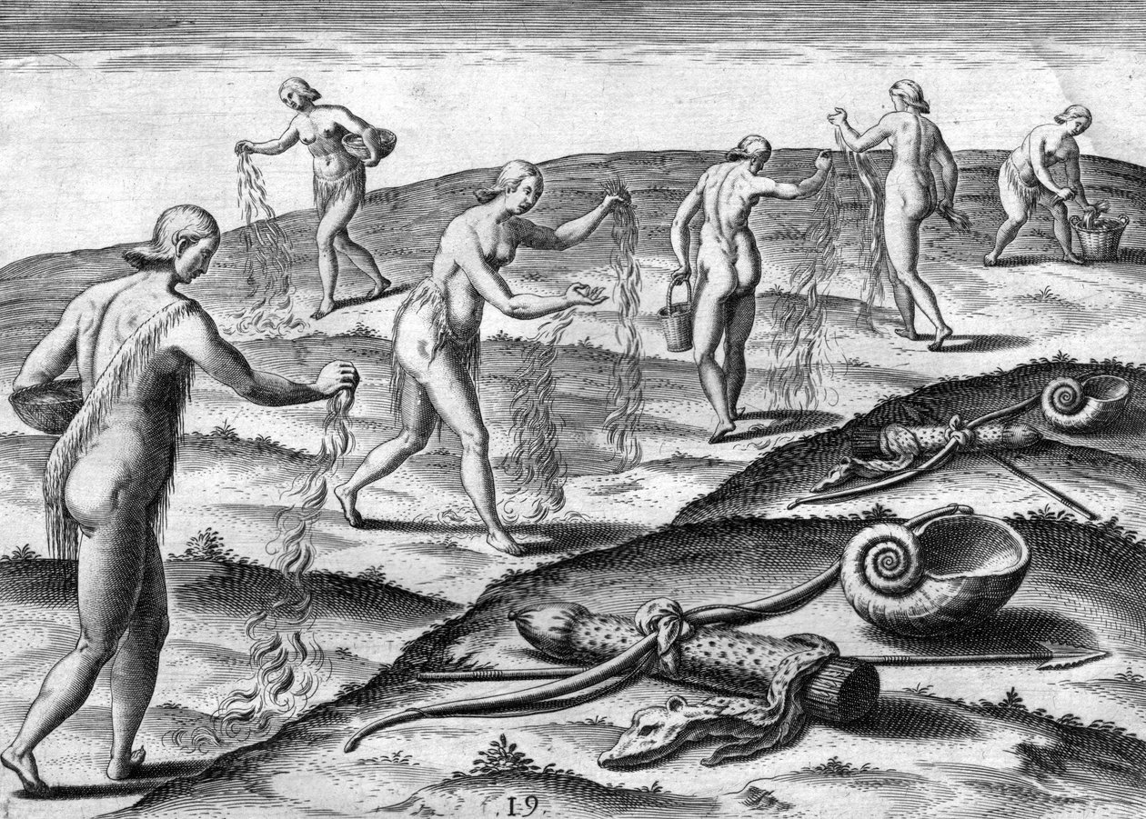 Cerimónia das mulheres da tribo Potano de Theodor de Bry