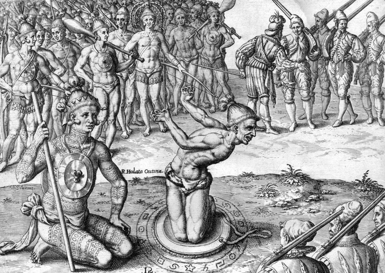 Cozinheiros indianos ameixa seca Utina de Theodor de Bry