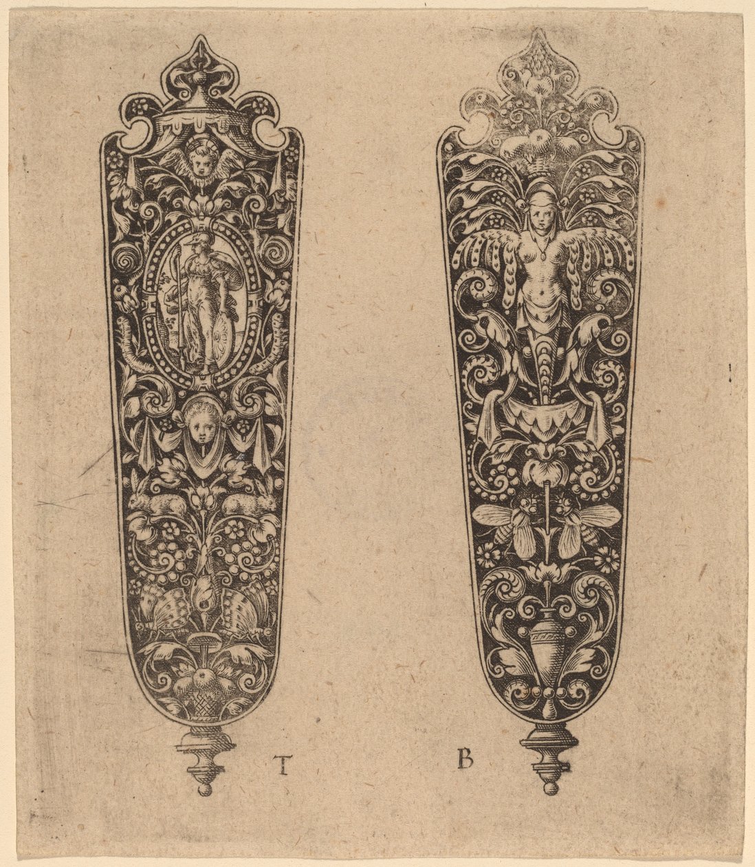 Ornamento para cabo de faca de Theodor de Bry