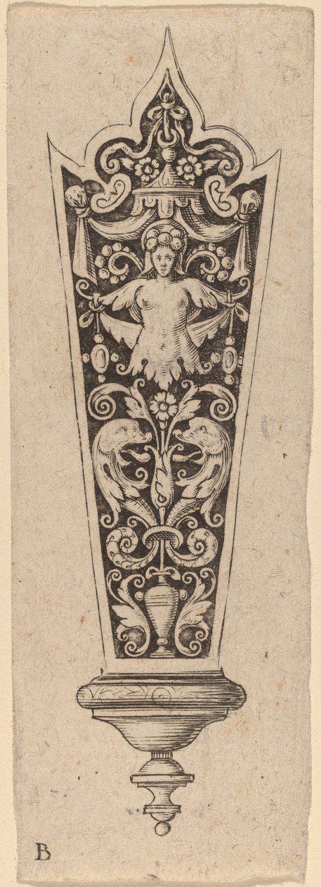 Ornamento para cabo de faca de Theodor de Bry