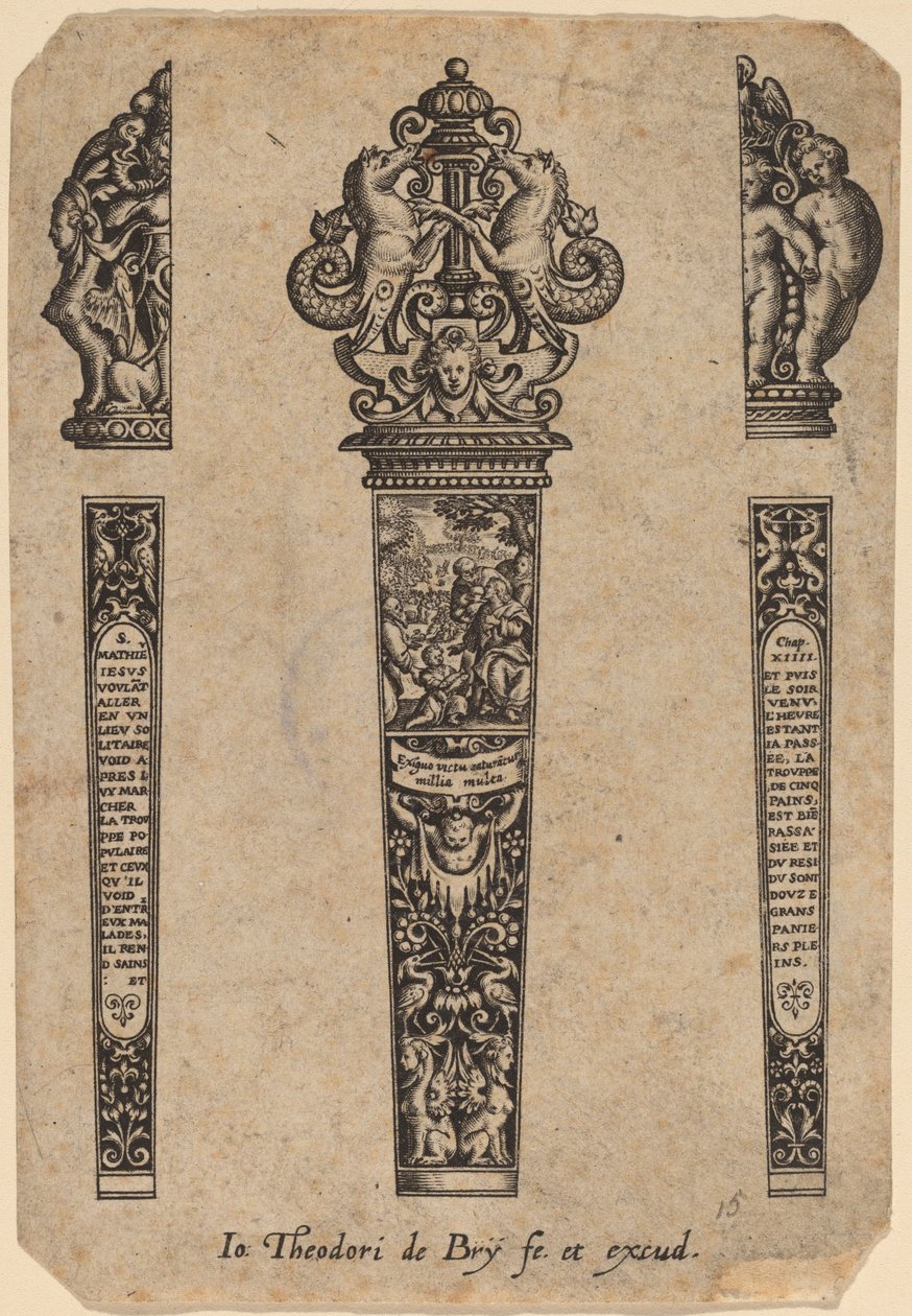 Ornamento para cabo de faca de Theodor de Bry
