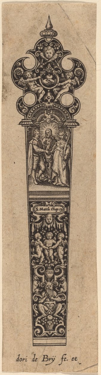 Ornamento para cabo de faca de Theodor de Bry