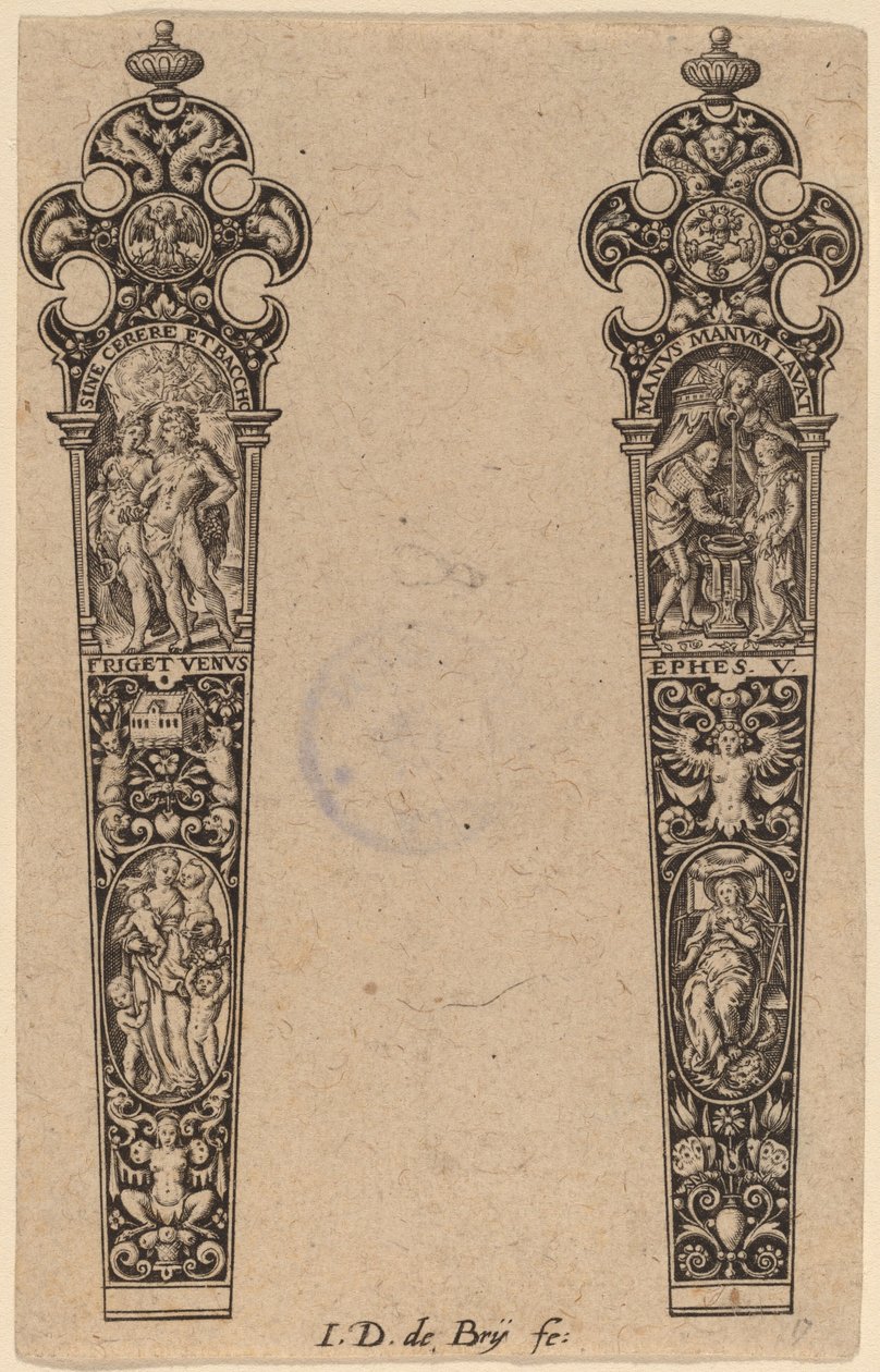 Ornamento para cabo de faca de Theodor de Bry