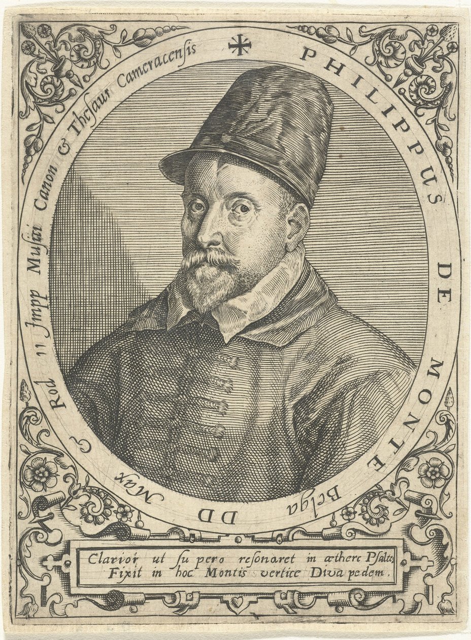 Retrato do compositor Philippe de Monte 1521-1603, c. 1598 de Theodore de Bry