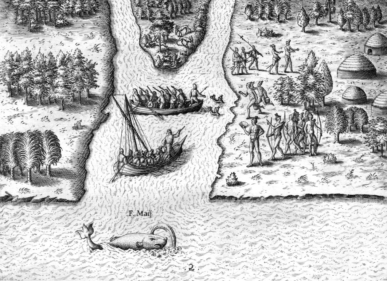 As velas francesas no rio May de Theodor de Bry