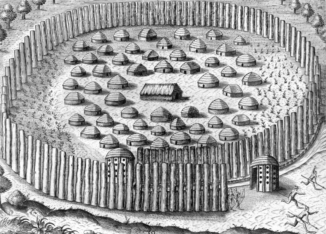 Aldeia dos índios Timucua de Theodor de Bry