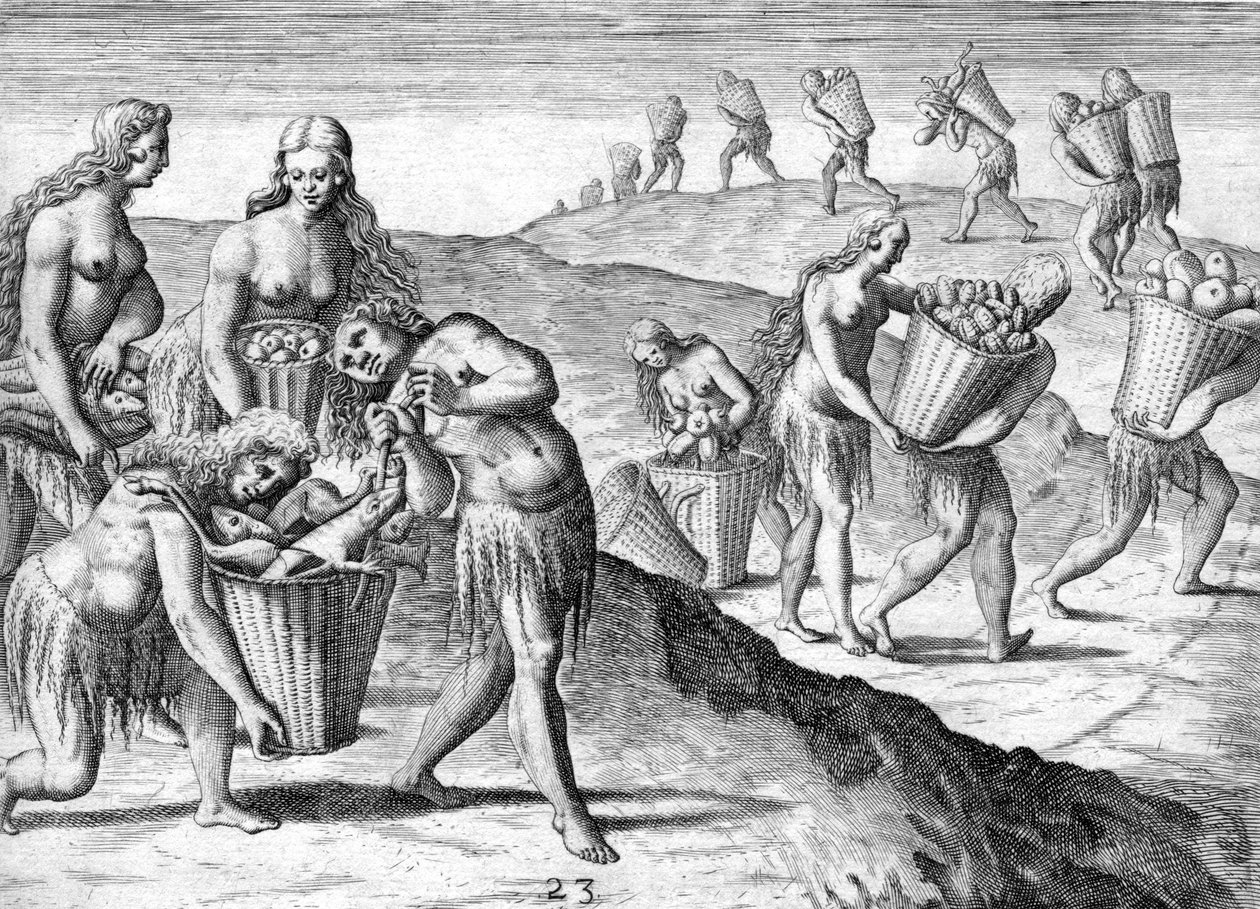 Tribo dos índios Timucua de Theodor de Bry