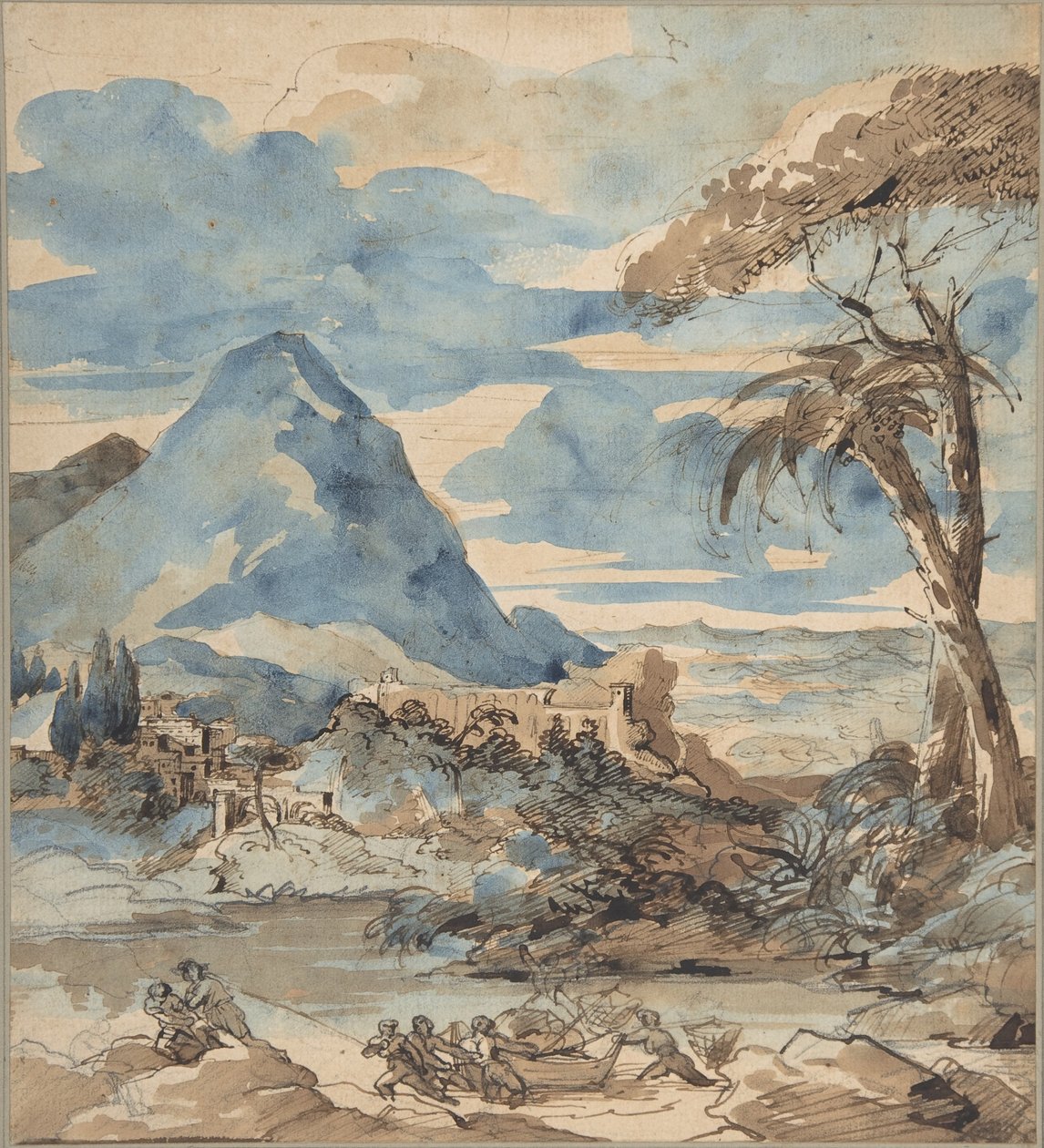 Paisagem com pescadores de Theodore Gericault