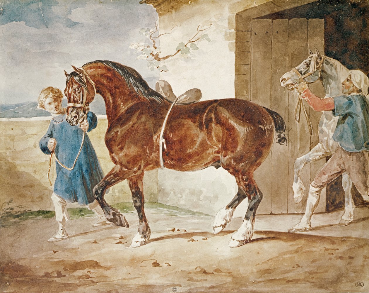 Deixando o estábulo de Theodore Gericault