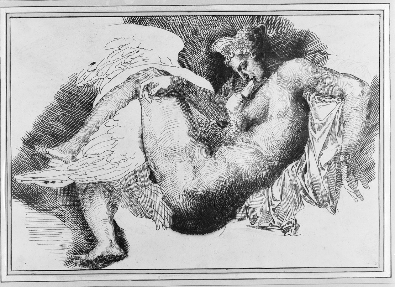 Leda, depois de um desenho de Michelangelo Buonarroti (1475-1564) 1822 de Theodore Gericault