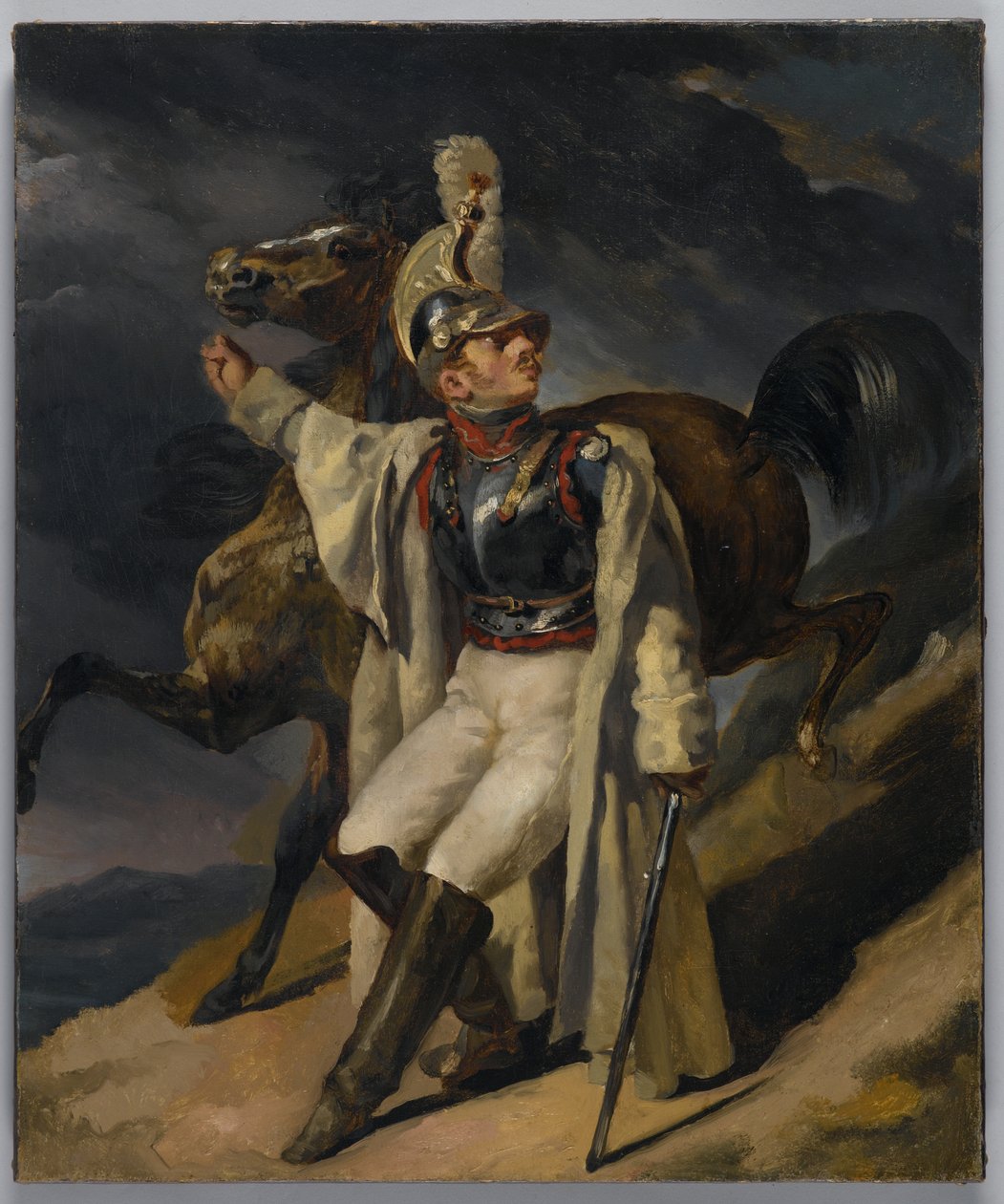 Estudo para o Couraceiro Ferido, 1814 (ver também 60407) de Theodore Gericault