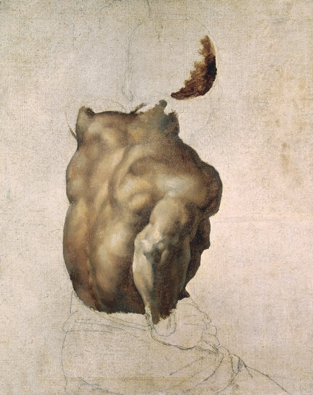 Estudo de um torso para a jangada da Medusa, 1818 de Theodore Gericault