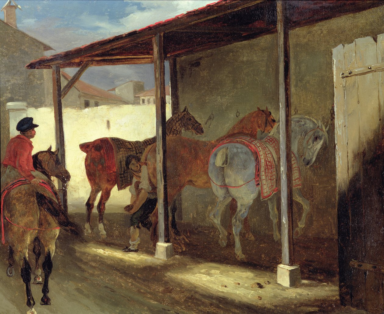 O celeiro de Marechal-Ferrant, 1820-21 de Theodore Gericault