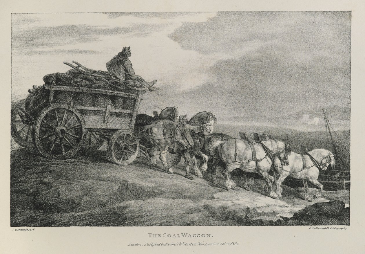 O vagão de carvão, 1821 de Theodore Gericault
