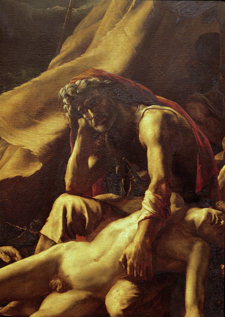 A Jangada da Medusa, detalhe de um velho, 1819 de Theodore Gericault