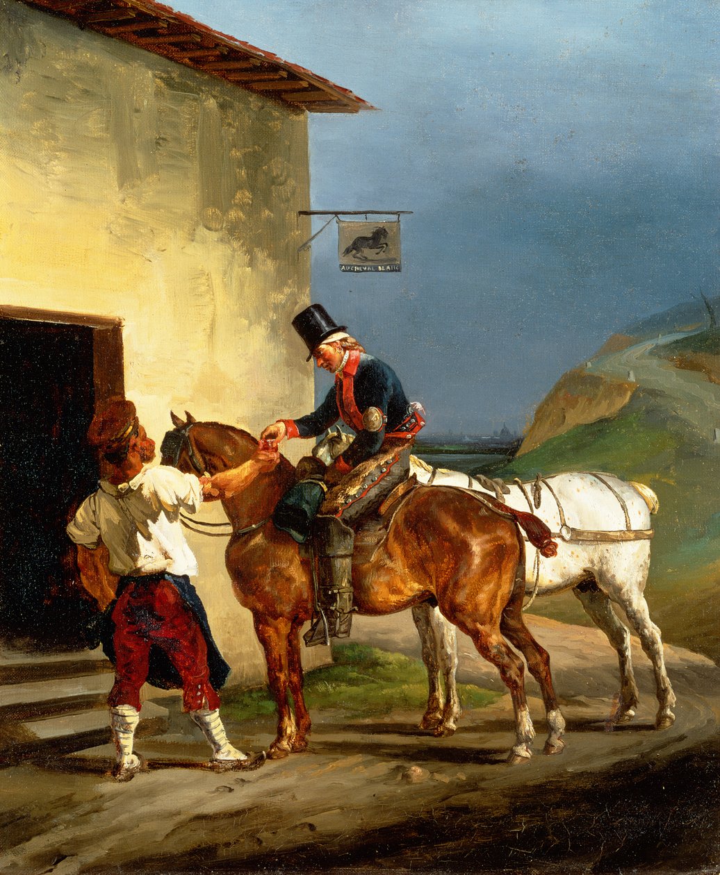A taberna do cavalo branco, 1821-22 de Theodore Gericault