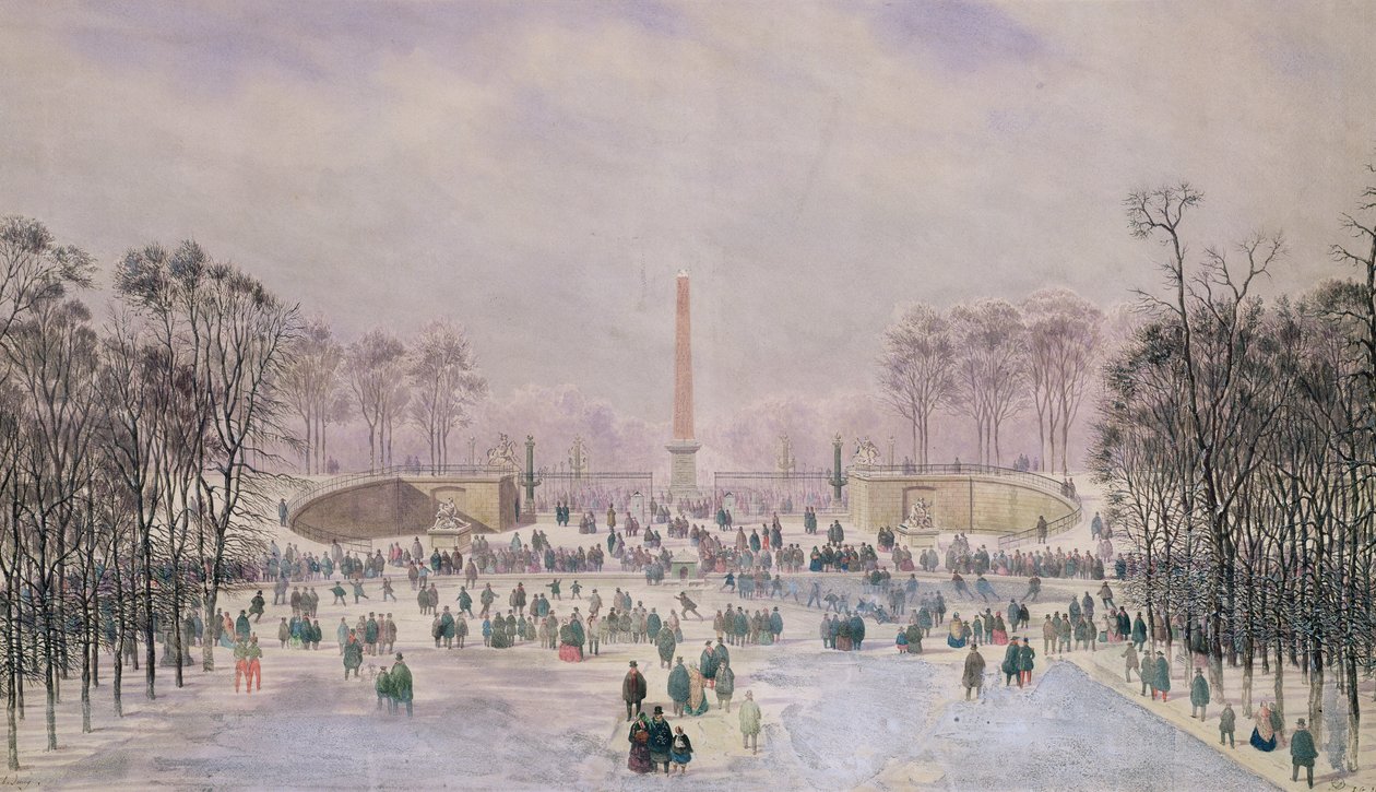 Patinando nas Tulherias, c.1865 de Theodore Jung