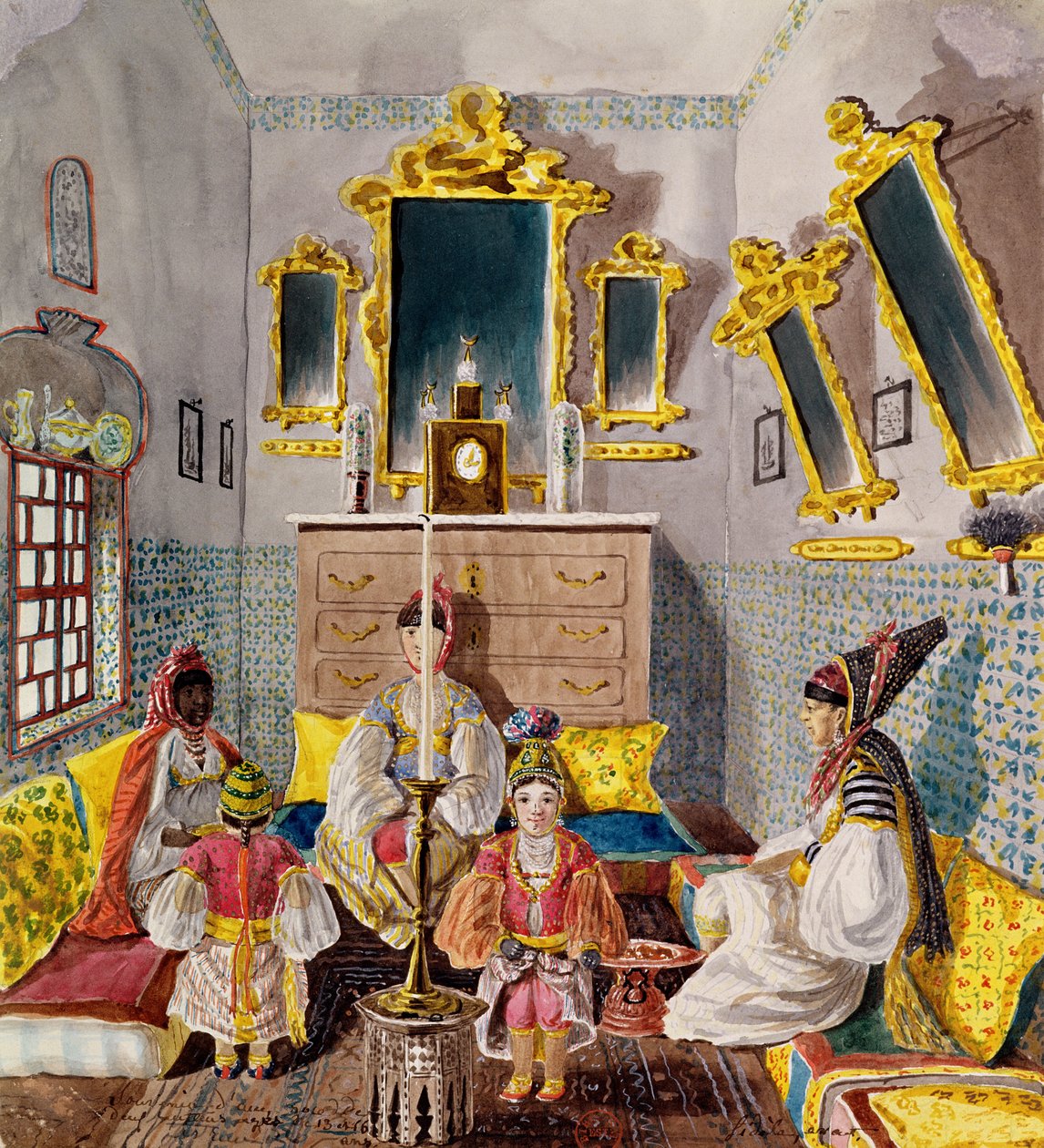 Interior da Argélia, c.1835 de Theodore Leblanc