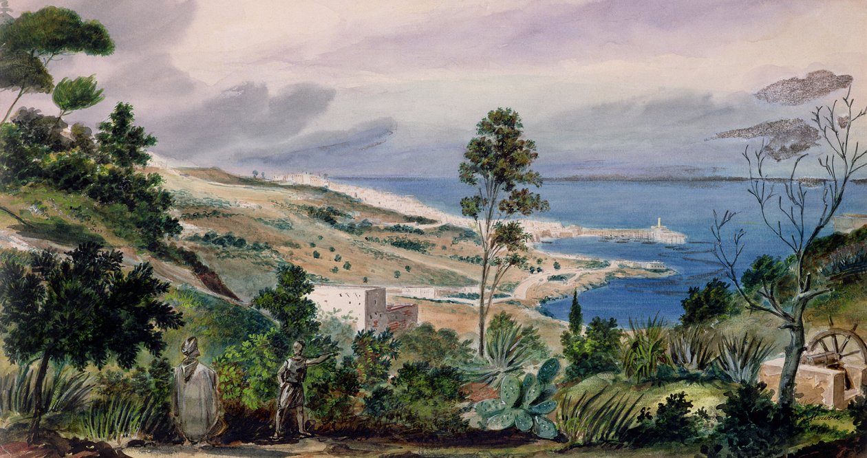 Vista geral de Argel, c.1835 de Theodore Leblanc