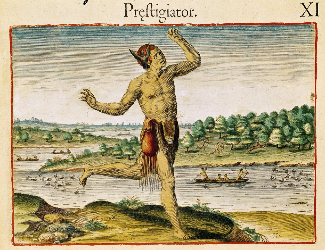 Um mago da Virgínia, de &39;Admiranda Narratio ...&39; publicado por Theodre de Bry de Theodore de Bry