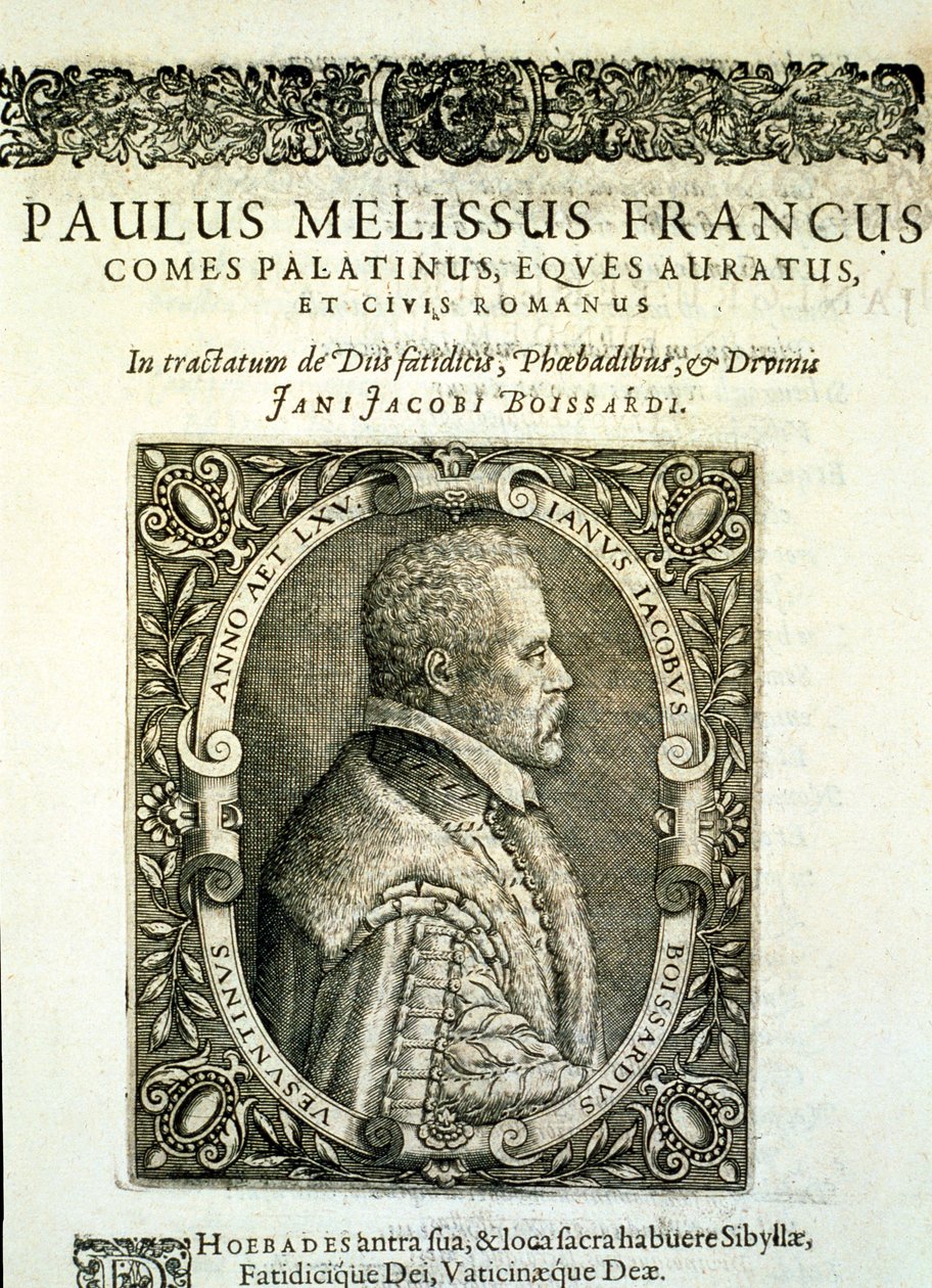 Frontispício de &39;Tractatus Posthumis&39; de Jean-Jacques Boissard, c.1605 de Theodore de Bry