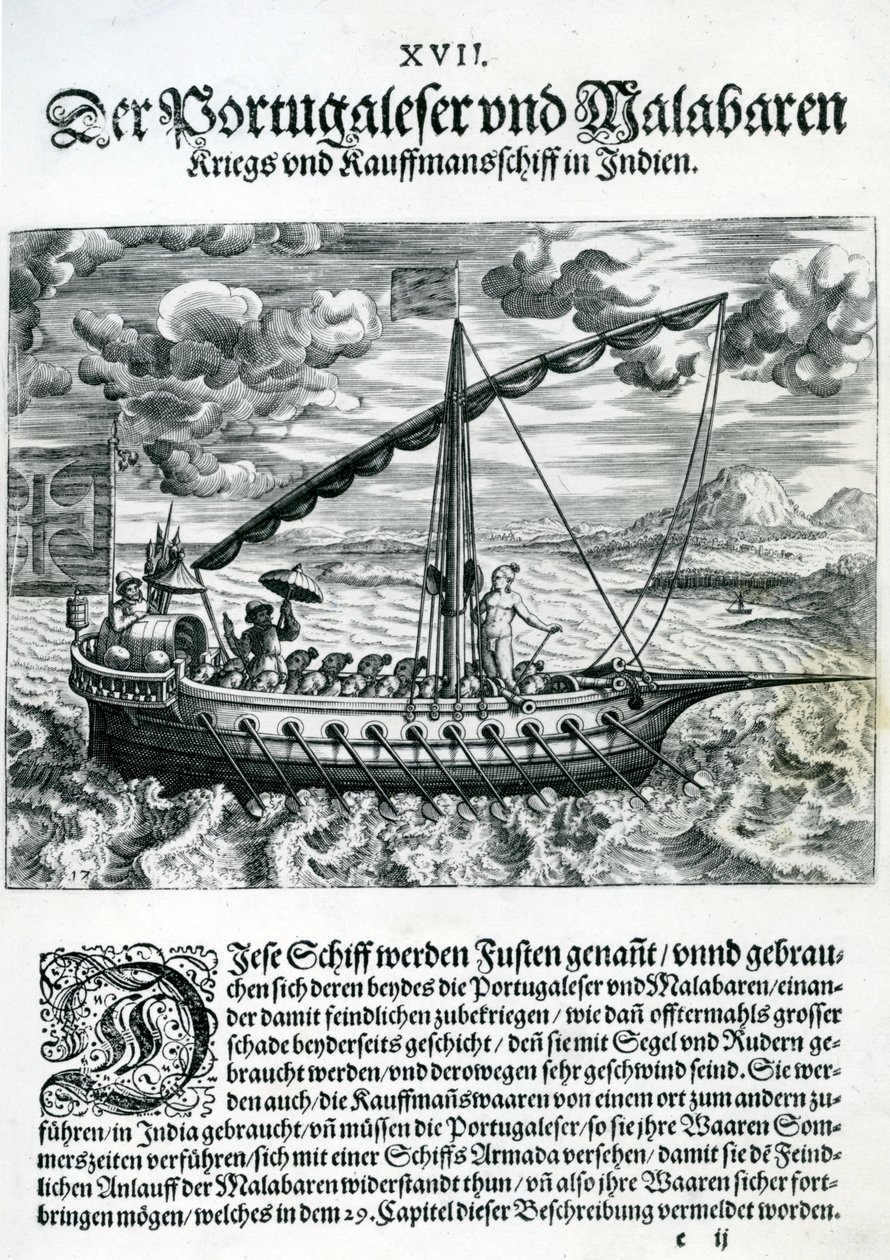 Navio de &39;India Orientalis&39;, 1598 de Theodore de Bry