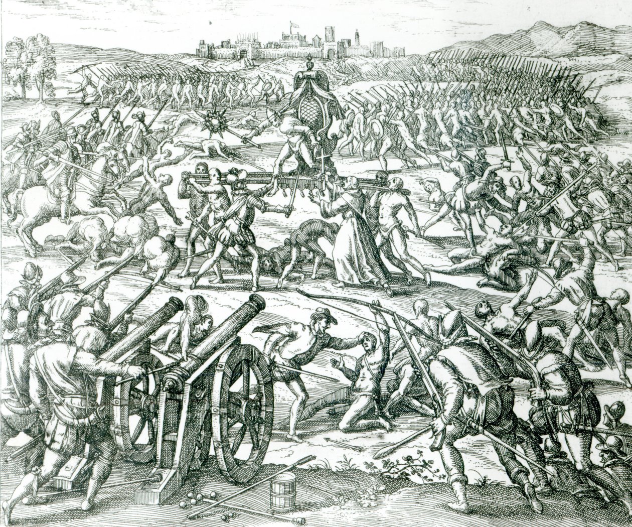 A Batalha de Cajamarca, 1532 de Theodore de Bry