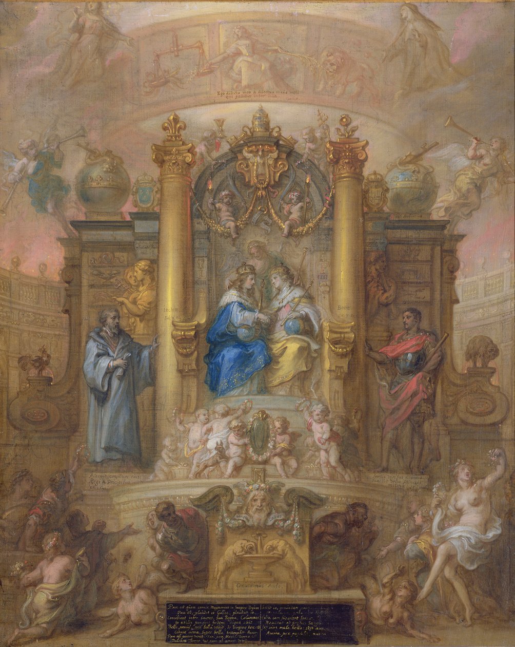 Aliança da França e Espanha, Alegoria da Paz dos Pirinéus em 1659 de Theodoor van Thulden