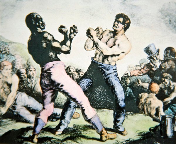 Os Boxers (cor litho) de Theodore (after) Gericault