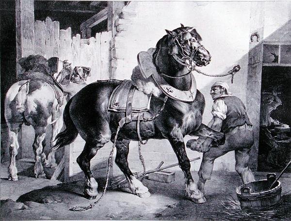 A Frágua (litho) de Theodore (after) Gericault