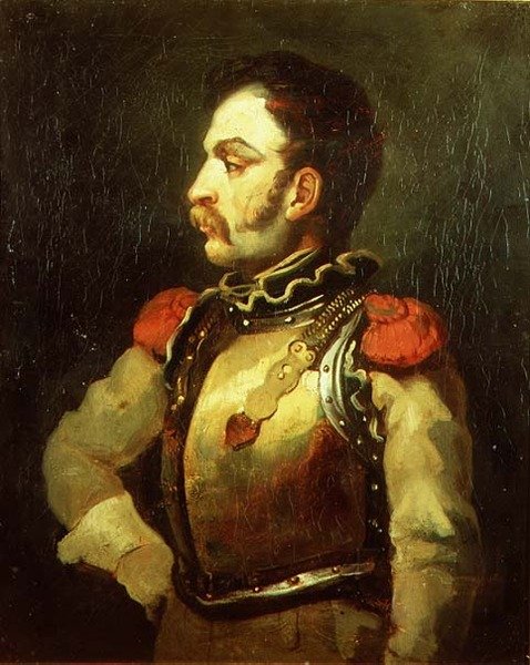 Oficial do mosquetão de Theodore (attr. to) Gericault