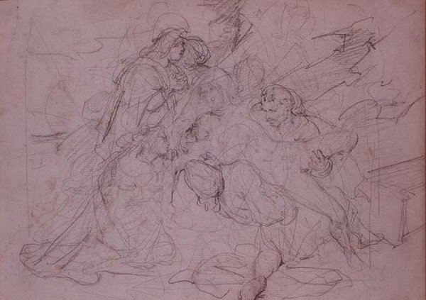 Descida da cruz (desenho) de Theodore (attr. to) Gericault