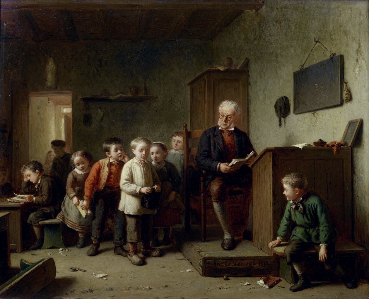 A sala de aula, 1872 de Theodore Bernard de Heuvel