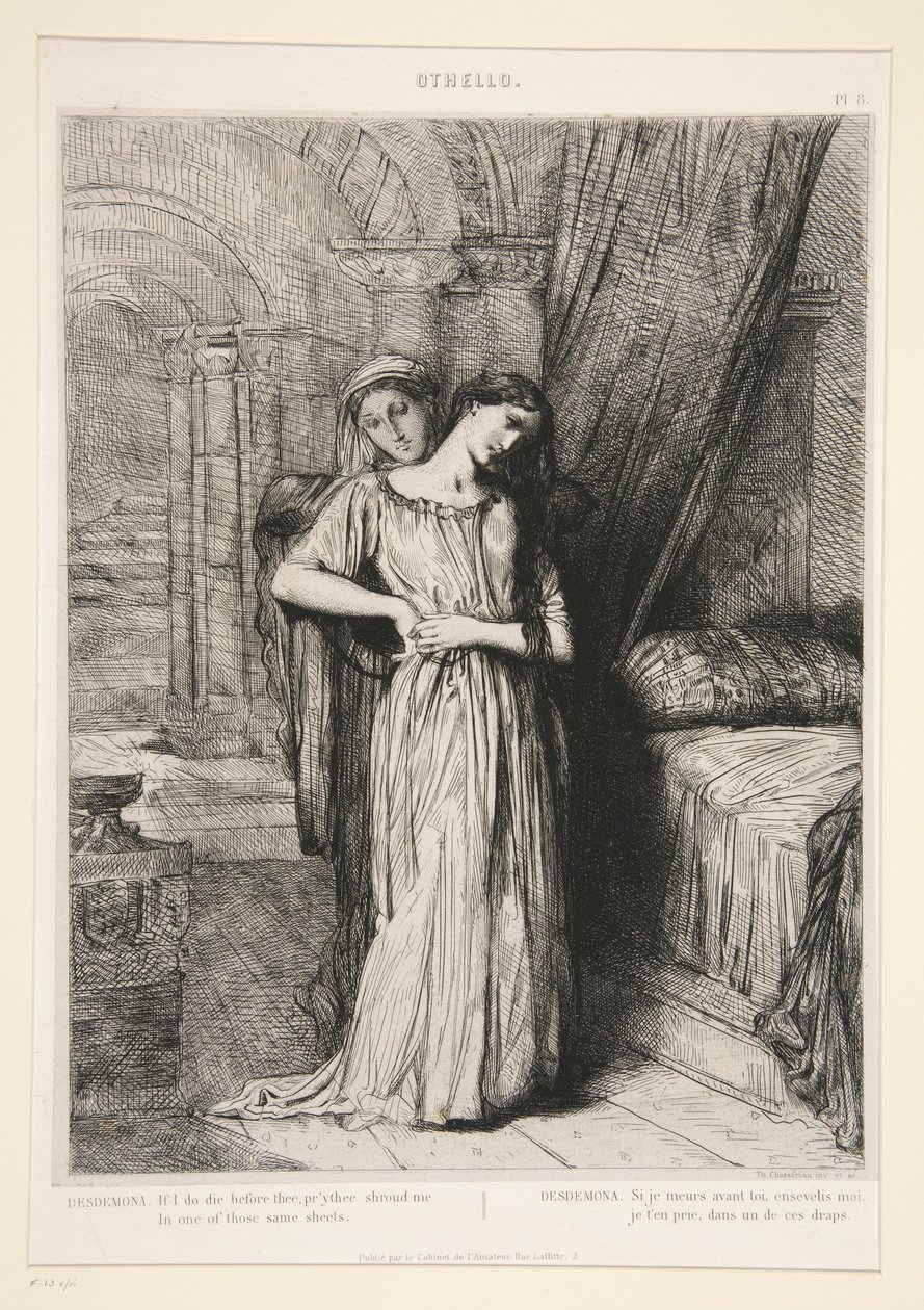 «Desdémona», est. 8 de Otelo (ato IV, cena III) de Théodore Chassériau