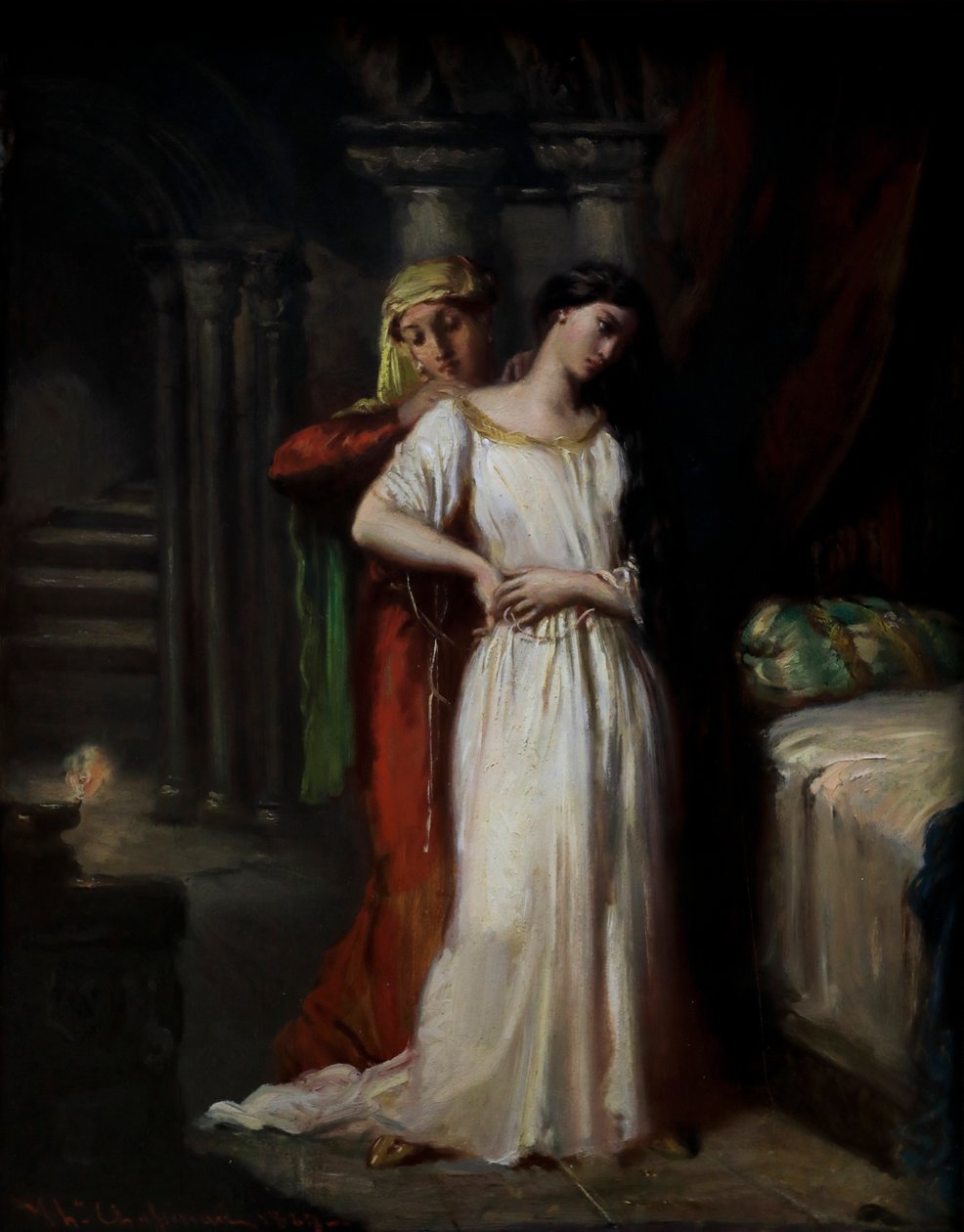 Desdémona a recolher-se na sua cama de Théodore Chassériau