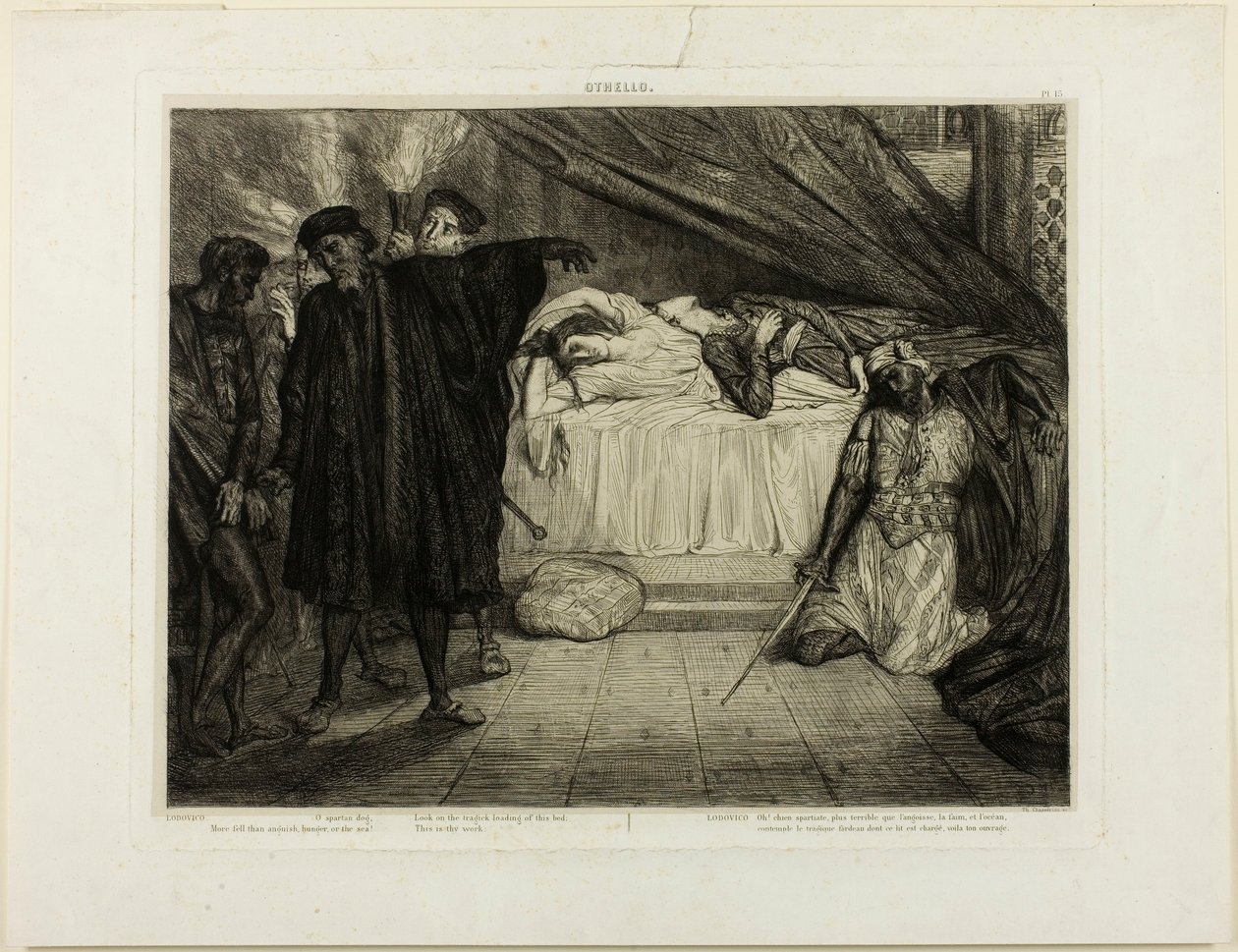 O cão espartano, prato quinze de Otelo de Théodore Chassériau