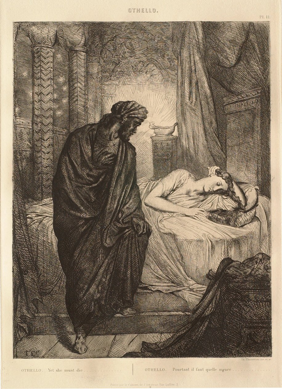Suite Otelo: n.º 11 (ato 5, cena 2: Otelo junto à cama de Desdémona) de Théodore Chassériau