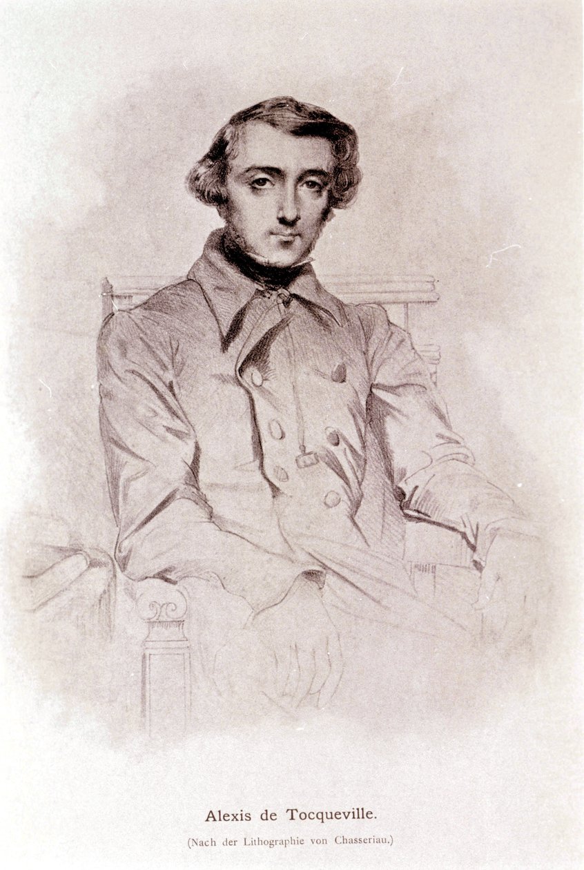Retrato de Alexis de Tocqueville. Litografia de Chasseriau. Século XIX. de Théodore Chassériau