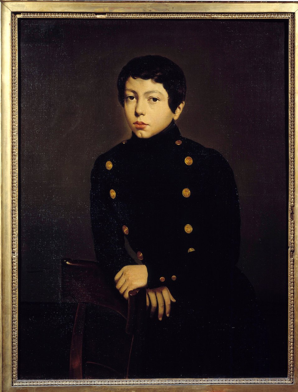 Retrato de Ernest Chasseriau (1823-1870) aluno da Escola Naval de Brest, irmão do artista plástico Pintura de Theodore Chasseriau (1819-1856) 1836 Sol. 0,92x0,73 m de Théodore Chassériau