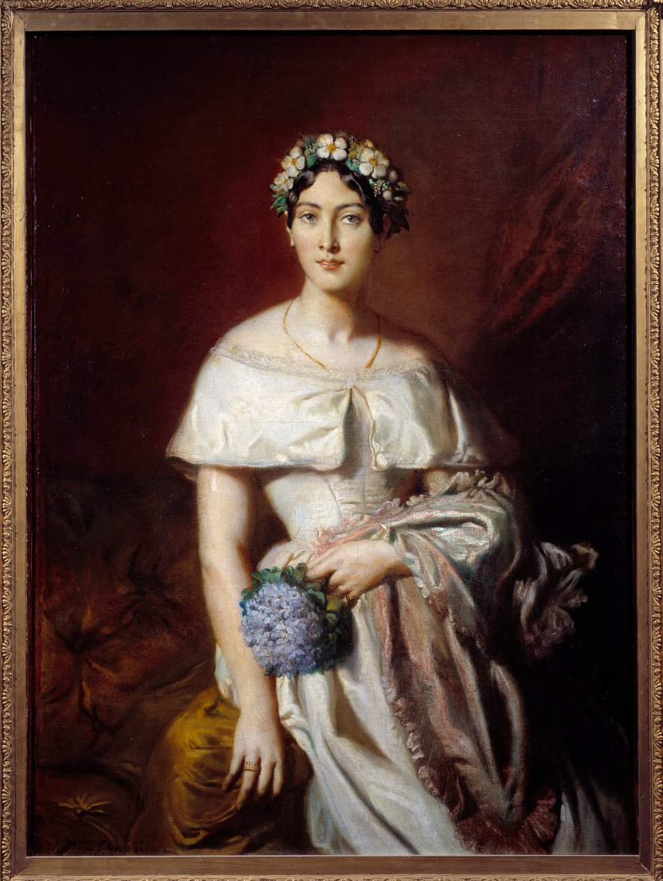 Retrato de Mademoiselle de Cabarrus (Marie-Therese de Cabarrus). Pintura de Theodore Chasseriau (1819-1856) de Théodore Chassériau