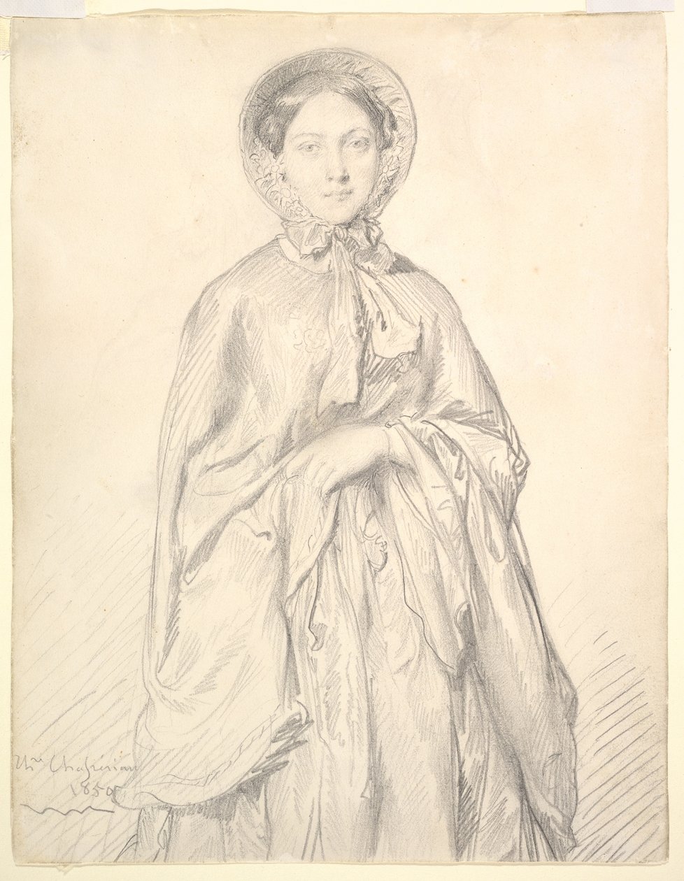 Retrato de uma jovem com capa e touca de Théodore Chassériau