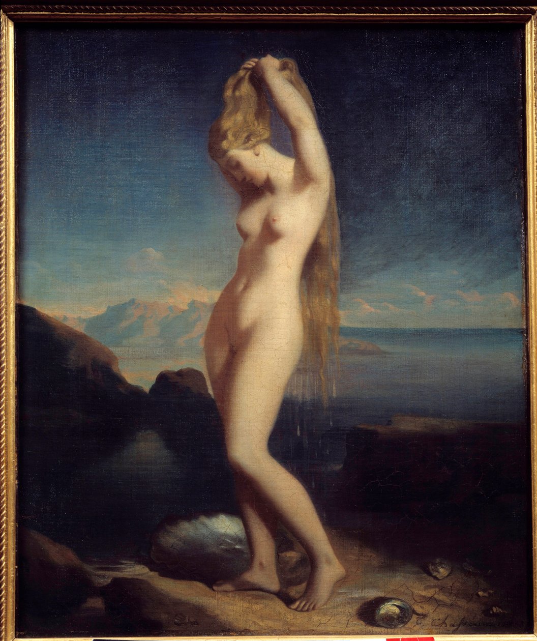 Venus anadyomene ou Venus Marine Painting de Theodore Chasseriau (1819-1856) 1838 Sun. 0,65 x 0,55 m de Théodore Chassériau