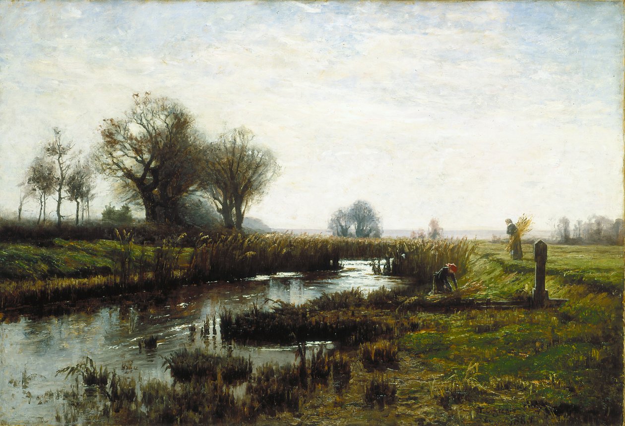 Tarde da tarde, Dachau Moor (óleo sobre tela) de Theodore Clement Steele
