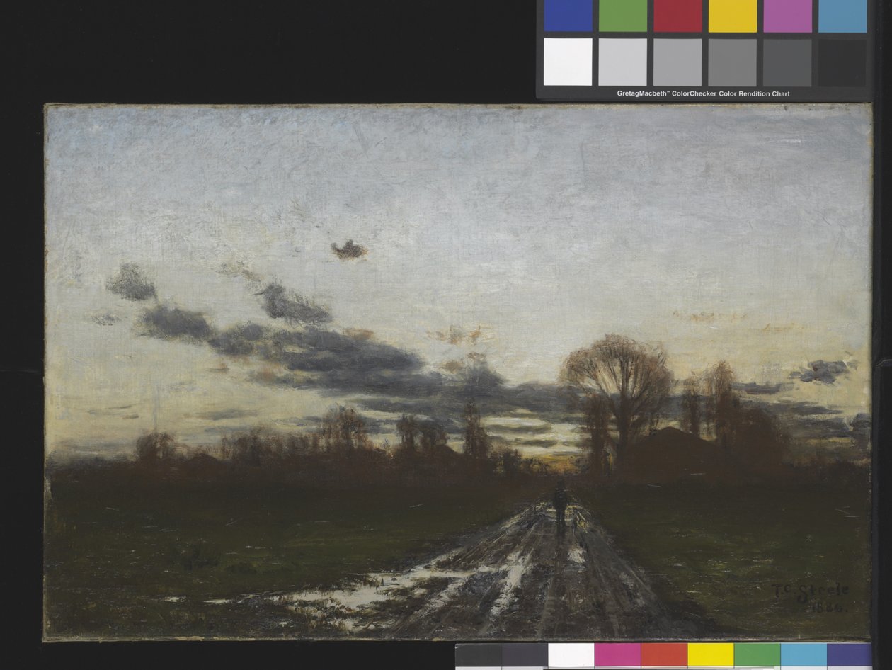 Nascer do sol (óleo sobre tela) de Theodore Clement Steele