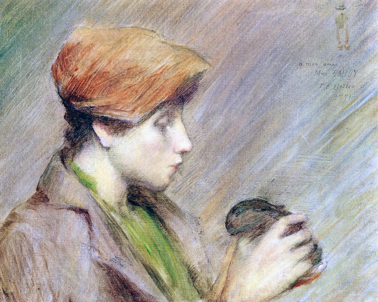Suzanne Hoschedé com um coelho de 1891 de Theodore Earl Butler