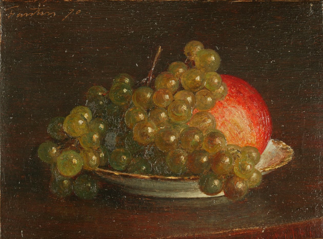 Uvas e uma maçã de Theodore Fantin Latour