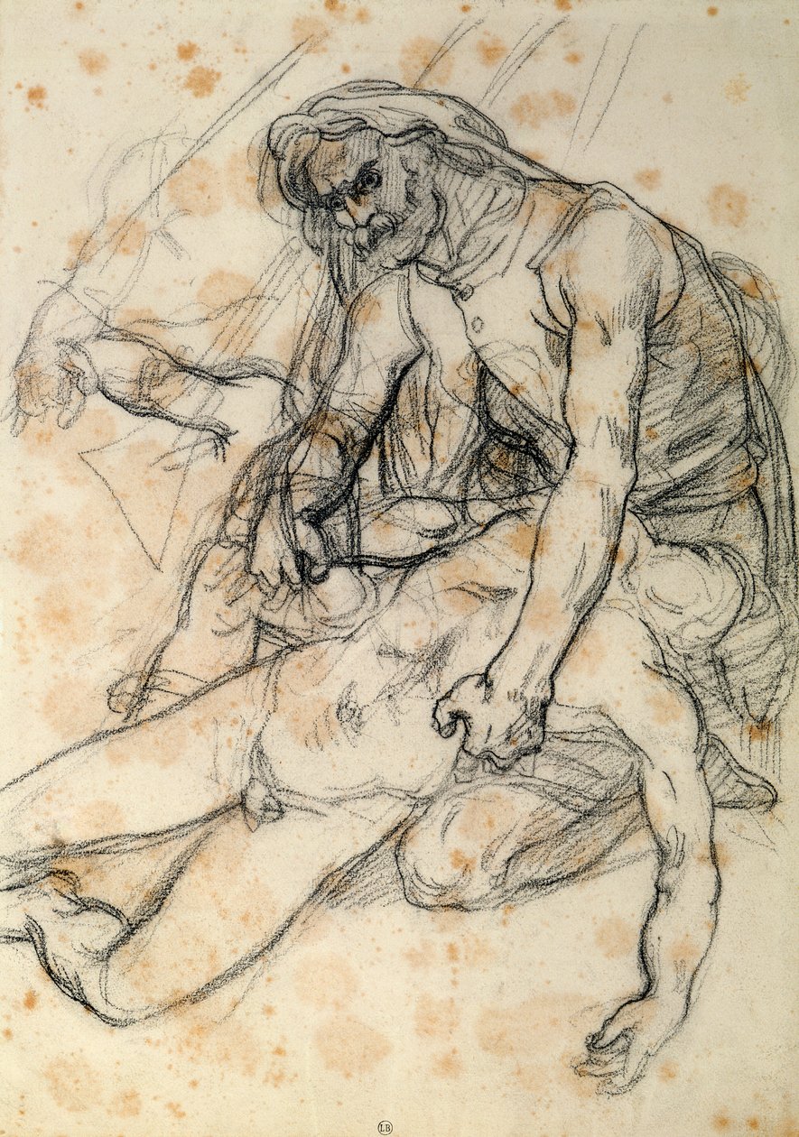 Um pai a segurar o corpo do seu filho de Theodore Gericault