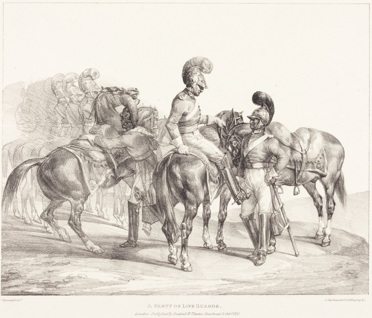 Uma equipa de nadadores-salvadores de Theodore Gericault