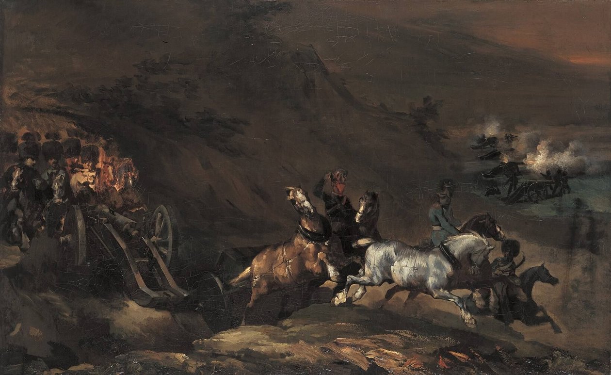Artilharia em avanço de Theodore Gericault