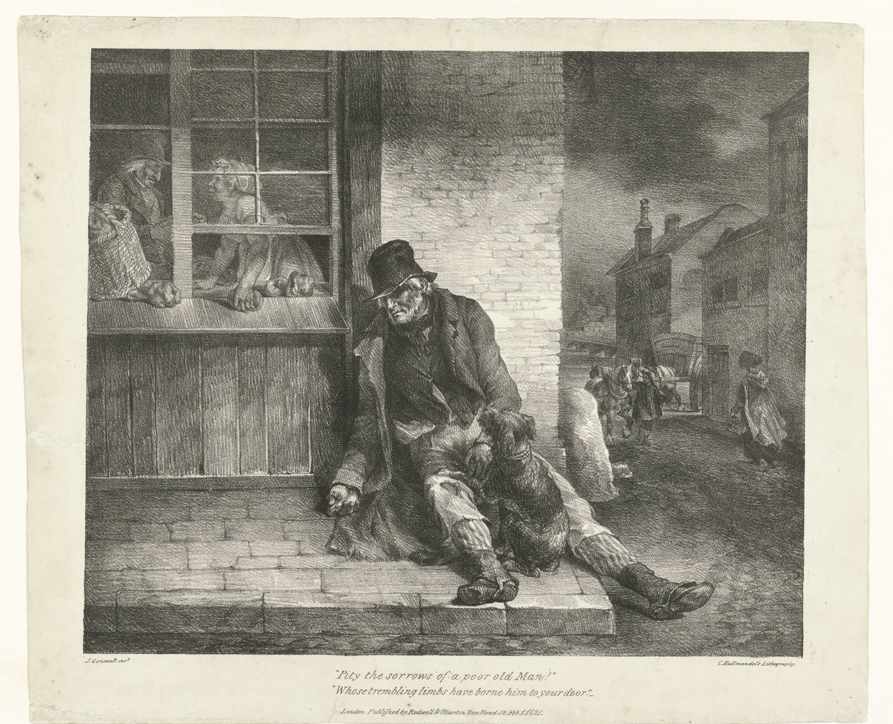 mendigo Tenha pena das tristezas de um pobre velho! (título no objeto) Vários assuntos desenhados para a vida (título da série) Vários assuntos tirados da vida (título da série) de Theodore Gericault